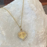 Ross Andrews Large Yellow Gold Aspen Leaf with Diamonds Pendant