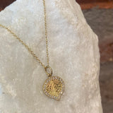 Ross Andrews Large Yellow Gold Aspen Leaf with Diamonds Pendant