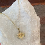 Ross Andrews Large Yellow Gold Aspen Leaf with Diamonds Pendant