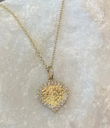 Ross Andrews Large Yellow Gold Aspen Leaf with Diamonds Pendant