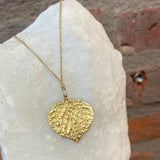 Ross Andrews Extra Large Yellow Gold Aspen Leaf Necklace
