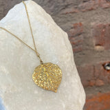 Ross Andrews Extra Large Yellow Gold Aspen Leaf Necklace