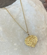 Ross Andrews Medium Yellow Gold Aspen Leaf Necklace