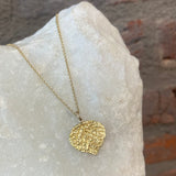 Ross Andrews Medium Yellow Gold Aspen Leaf Necklace