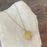 Ross Andrews Medium Yellow Gold Aspen Leaf Necklace