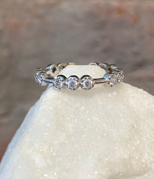 Ross Andrews White Gold with 15 Diamond Band