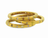 Sethi Couture Brushed Yellow Gold & Diamond Band