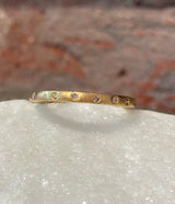 Sethi Couture Brushed Yellow Gold & Diamond Band