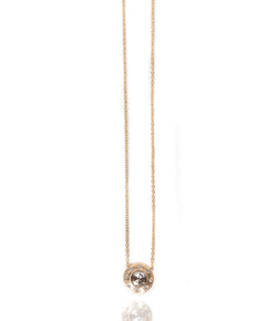 Sethi Couture Brushed Yellow Gold Necklace with Diamond Center Stone