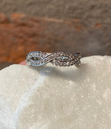 Sethi Couture White Gold and White Diamond Scallop Band