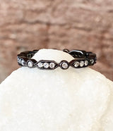 Sethi Couture White Diamond and Black Rhodium Art Deco Eternity Band