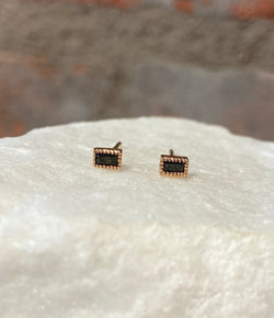 Sethi Couture Black Diamond and Rose Gold Earrings