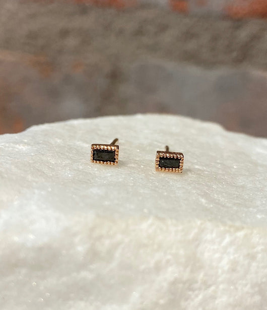Sethi Couture Black Diamond and Rose Gold Earrings