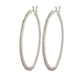 Sethi Couture White Gold Micro Prong Large Diamond Hoops