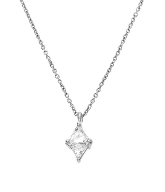 Sethi Couture White Trillion Rose Cut Diamond and White Gold Necklace
