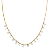 Sethi Couture Yellow Gold and White Diamond "Cien Long Drop" Necklace