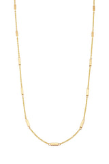 Sethi Couture Brushed Yellow Gold and Barrel Chain Necklace