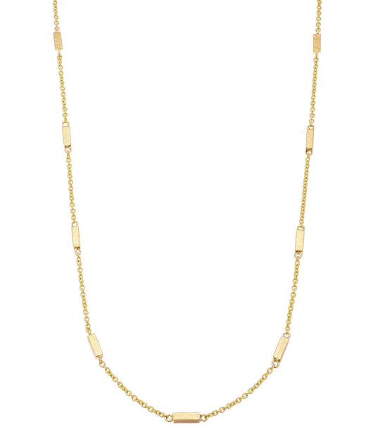 Sethi Couture Brushed Yellow Gold and Barrel Chain Necklace