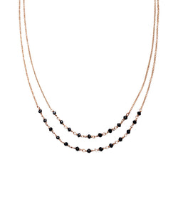 Sethi Couture Rose Gold Double Row Black Diamond Jillian Necklace