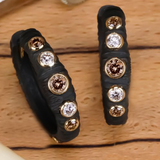 Sarah Graham Pebble Bold Diamond Hinged Cobalt Chrome Hoop Earrings