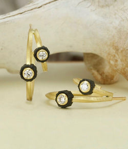 Sarah Graham Twist Double Hoop Diamond Earrings