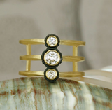 Sarah Graham Twisted 18k Gold Triple Band Diamond Ring