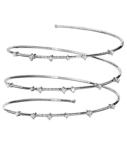 Mattia Cielo 3 Row Diamond and White Gold Wrap Bracelet