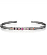 Annie Fenterstock Thin Sapphire and Ruby Rock Cuff