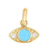 Gigi Clozeau Yellow Gold, Diamond, and Turquoise Resin Evil Eye Pendant
