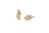 Jessica Weiss White Diamond and Yellow Gold Cluster Studs