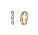 Sethi Couture Yellow Gold and White Diamond "Zelda" Huggies