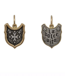 Erica Molinari 2-Tone Cross Shield Charm