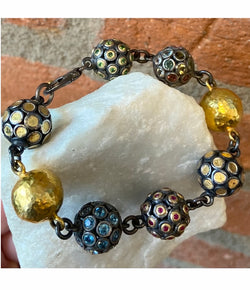 Ara 24kt Gold and Multi-Bead Bracelet