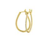 Sethi Couture Yellow Gold and Diamond Oval Micro Prong Hoop Earrings