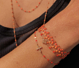 Gigi Clozeau Classic Gigi Necklace with Orange Resin Pearls - 16.5" Length