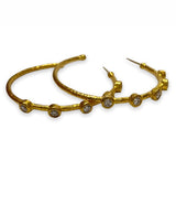 Ara 24kt Gold and Diamond Hoop Earrings