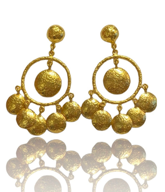Ara 24kt Gold Disc Chandelier Earrings