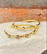 Ara 24kt Gold and Diamond Hoop Earrings