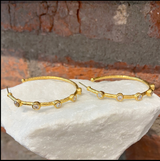 Ara 24kt Gold and Diamond Hoop Earrings