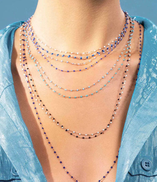 Gigi Clozeau Classic Gigi Necklace with Lapis Resin Pearls - 16.5