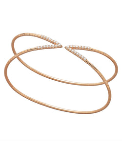 Mattia Cielo Rugiada Rose Gold and Diamond Open Oval Tennis Bracelet