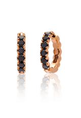 Sethi Couture Rose Gold and Black Diamond Zelda Huggy Earrings