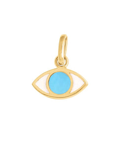Gigi Clozeau Yellow Gold and Turquoise Resin Eye Pendant