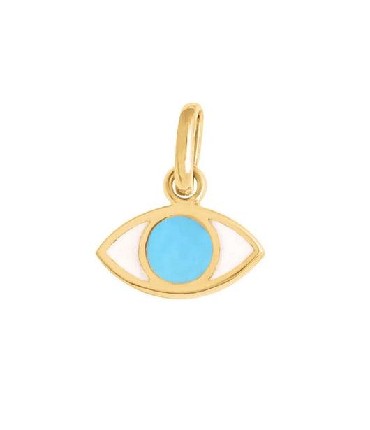 Gigi Clozeau Yellow Gold and Turquoise Resin Eye Pendant
