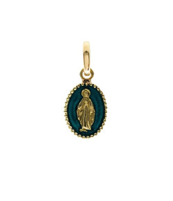 Gigi Clozeau Yellow Gold Midnight Resin Madone Pendant