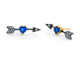 Arman Sapphire Heart Arrow Stud Earrings