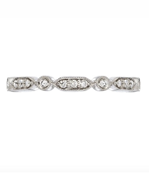 Sethi Couture White Diamond and White Gold Art Deco Eternity Band