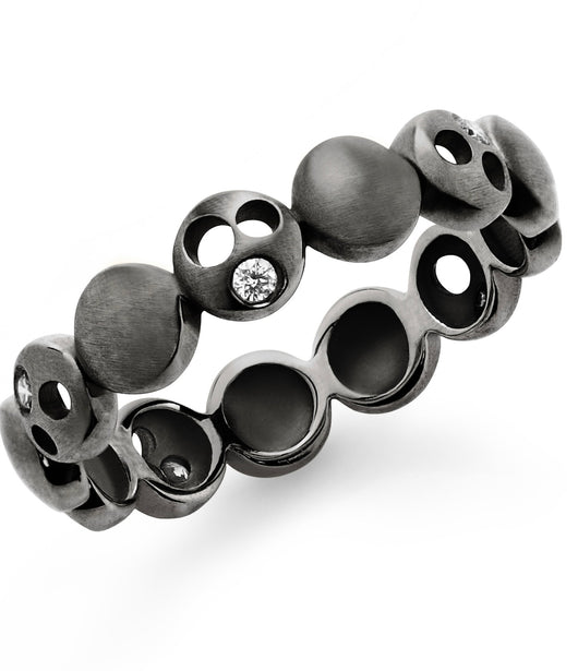 Dana Bronfman Sun, Moon & Stars Black Rhodiumed Silver Oculus Coin Band