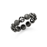 Dana Bronfman Sun, Moon & Stars Black Rhodiumed Silver Oculus Coin Band