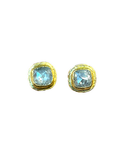 Ara 24K Natural Grey Opaque Diamond Post Earrings